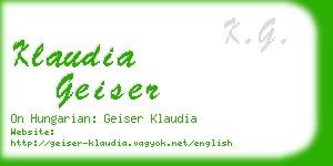 klaudia geiser business card